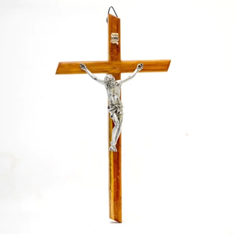 CRUCIFIX 8 INCHES IMAGE SILVER